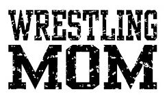 wrestling mom in black distressed letters