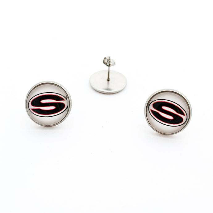 custom stainless steel Sonoraville high school stud button earrings