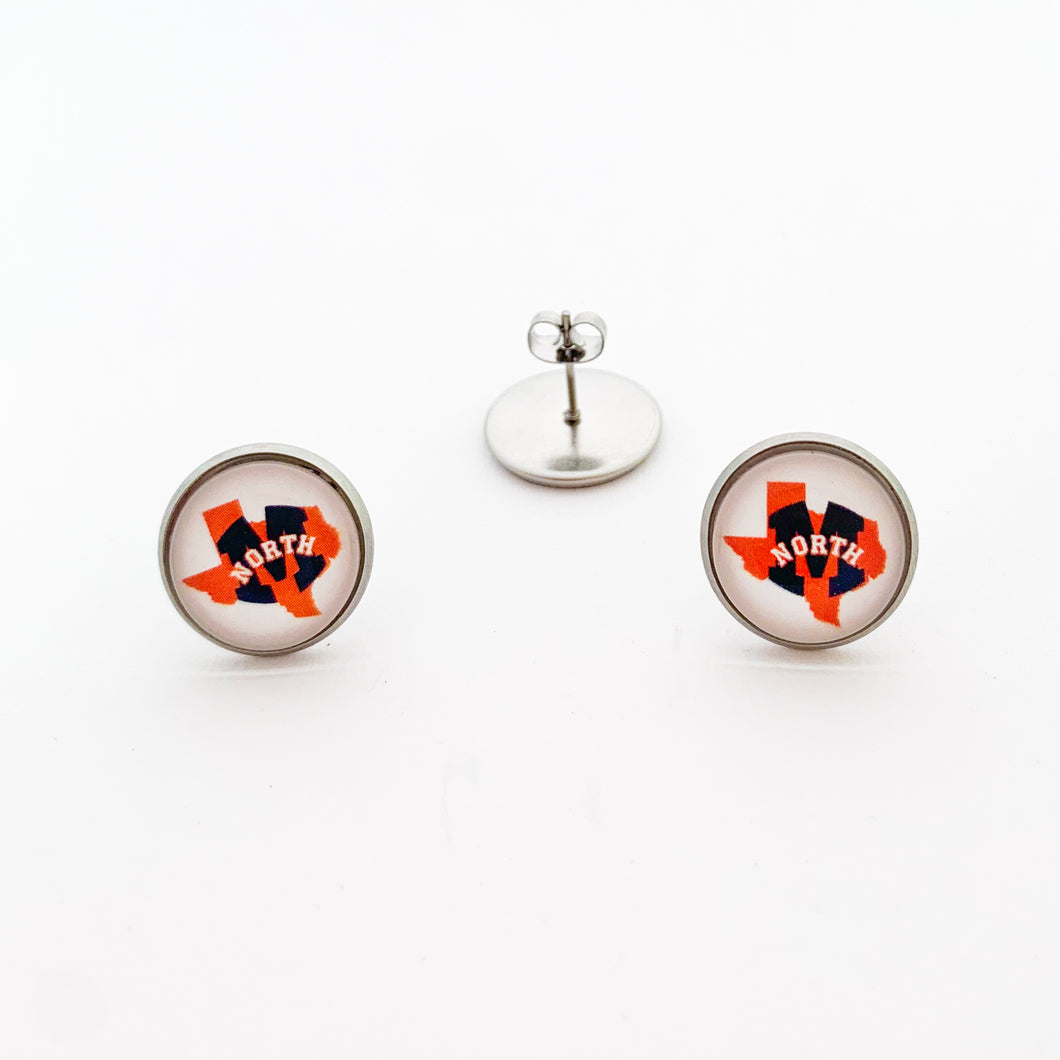 custom stainless steel McKinney North high school stud earrings