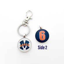 custom personalized McKinney North high school two sided keychain with swivel clip