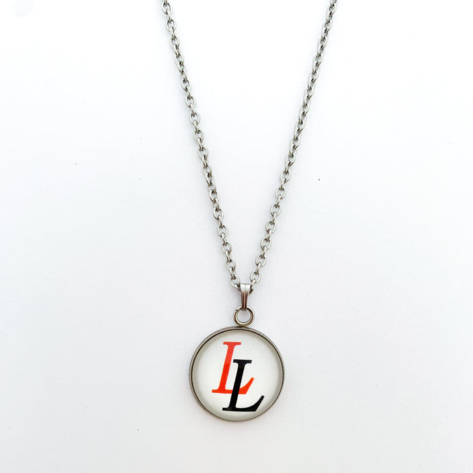 custom stainless steel Lovejoy leopards necklace on curb chain