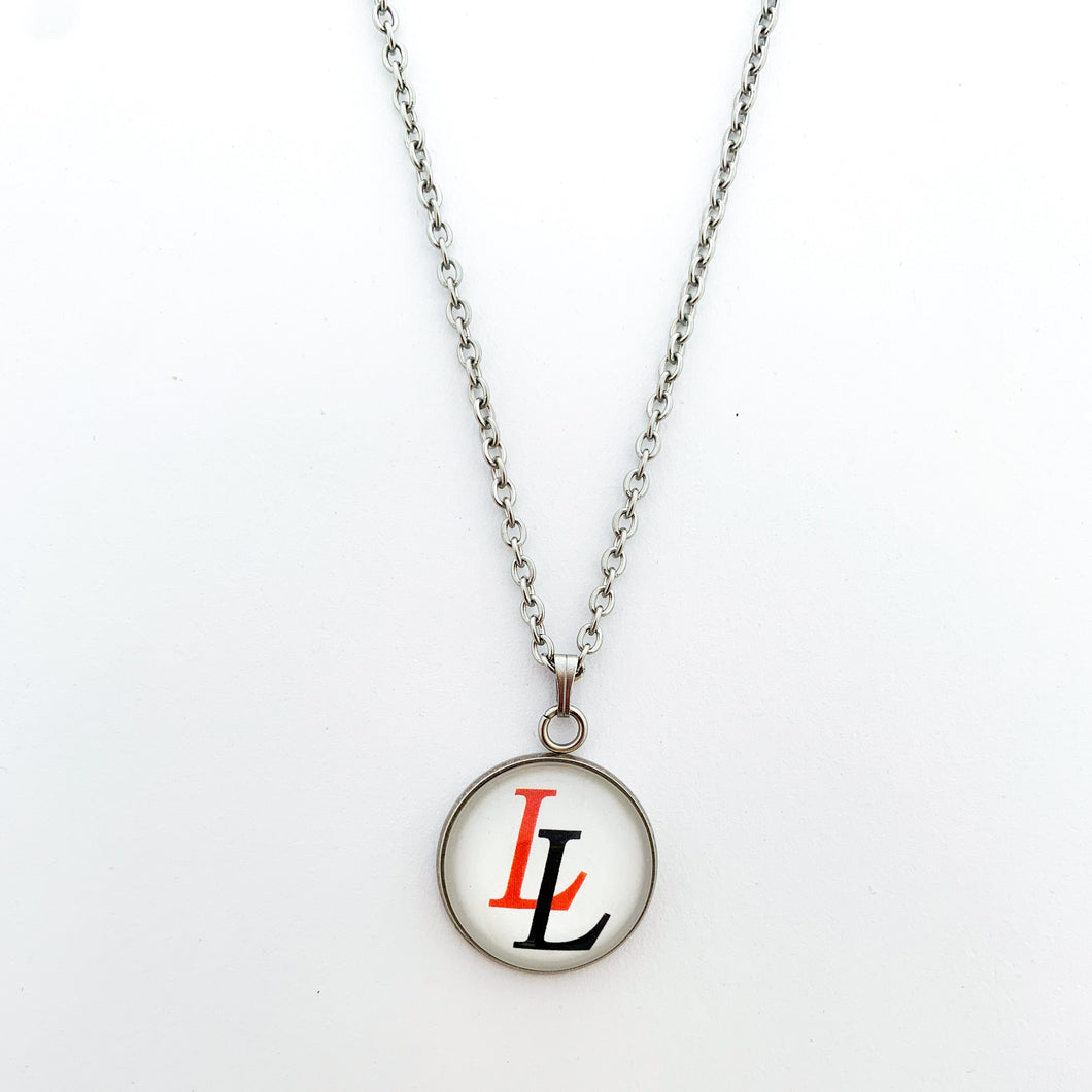 custom stainless steel Lovejoy leopards necklace on curb chain