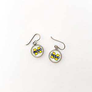 custom McKinney high school lions charm earrings with niobium ear wires