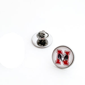 custom stainless steel Northbridge Rams lapel pin