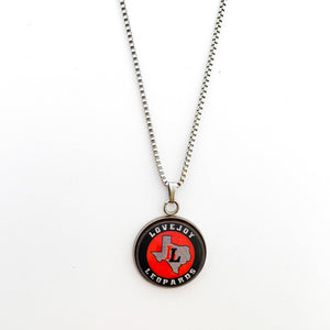 custom stainless steel Lovejoy leopards necklace on box chain