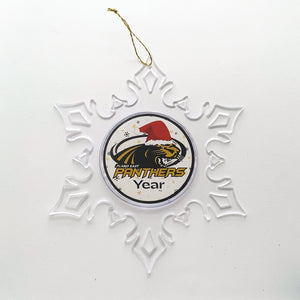 custom Plano East panthers acrylic snowflake Christmas ornament