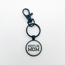 black wrestling mom keychain with matching swivel clip