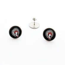 custom stainless steel Navajo high school stud button earrings