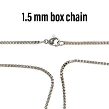 1.5 mm stainless steel box chain with lobster claw clasp