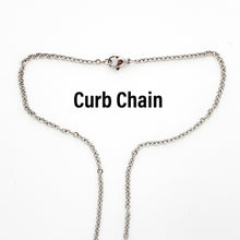 stainless steel curb chain with lobster claw clasp