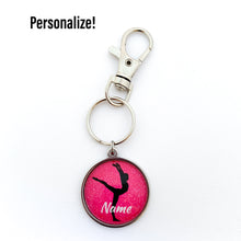 custom stainless steel pesonalized gymnastics keychain