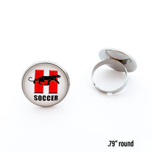 custom stainless steel Hillcrest high school soccer statement ring