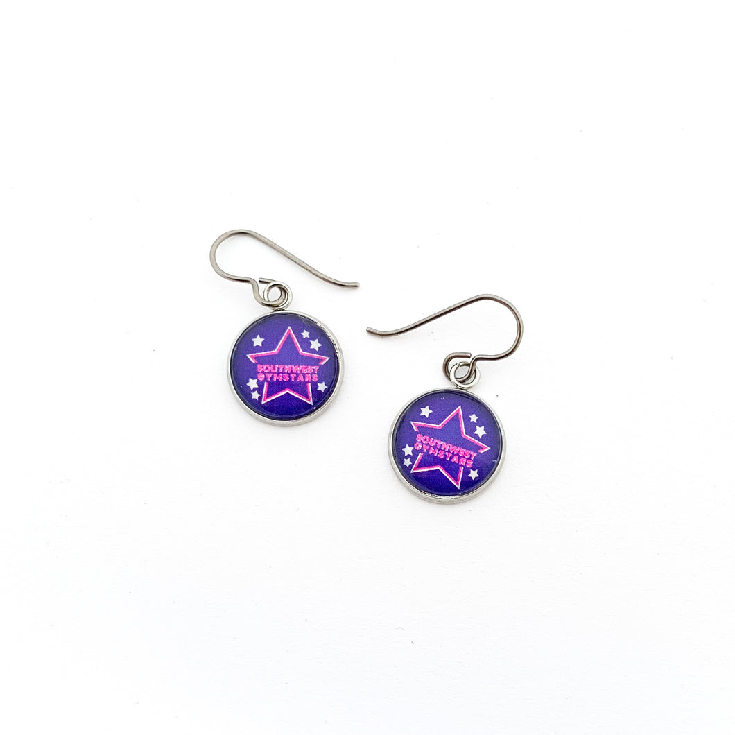 custom Stainless steel Southwest GymStars drop earrings with niobium ear wires