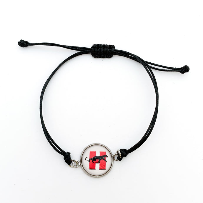 custom Hillcrest high school  black cord adjustable friendship bracelet
