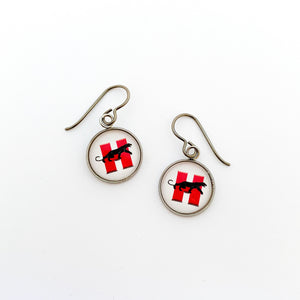 custom Hillcrest high school panthers charm earrings with niobium ear wires