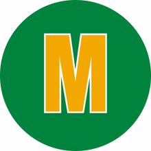 yellow initial M with green background