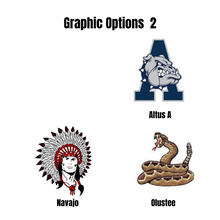 Oklahoma high school logos for Altus, Navajo and Olustee