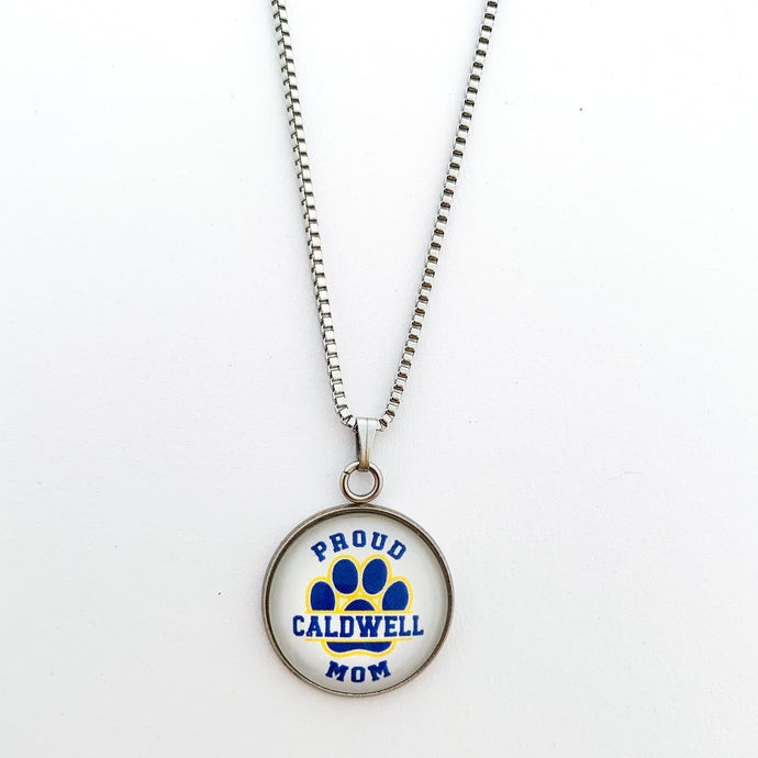 Custom stainless steel Caldwell Elementary Mom necklace