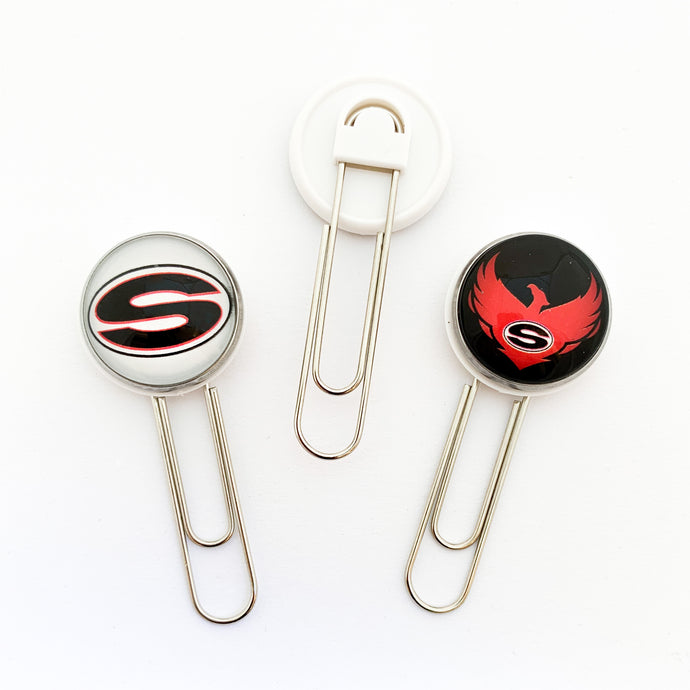 custom Sonoraville High school paperclips and bookmarks