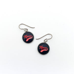 custom stainless steel South Panola high school charm earrings with niobium ear wires