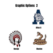 Oklahoma high school logos for Altus, Navajo, and Olustee