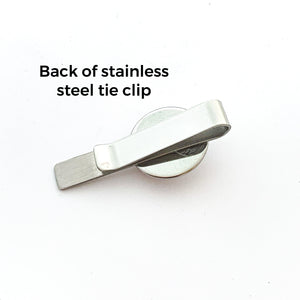 back view of stainless steel tie clip