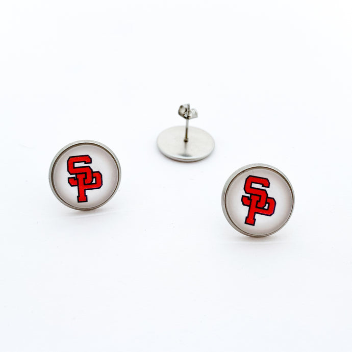 custom stainless steel South Panola high school stud button earrings