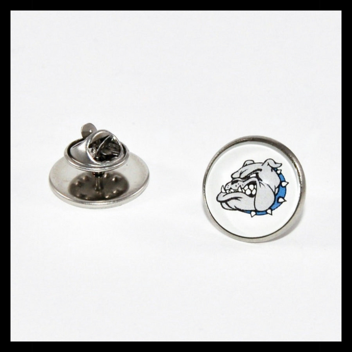 custom Belgreen Bulldogs stainless steel lapel and lanyard pin