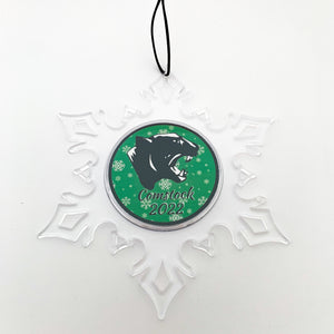 custom Comstock high school acrylic snowflake ornament