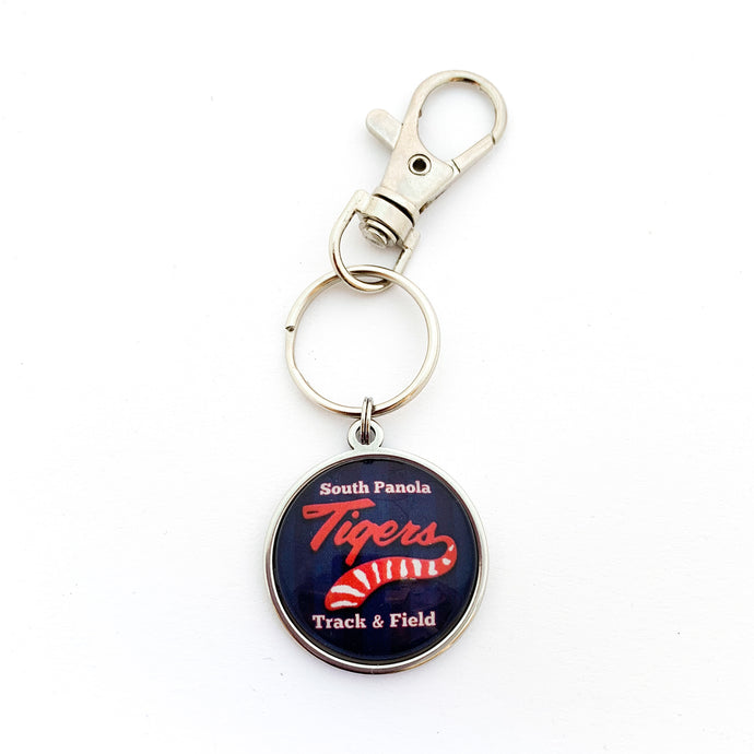 custom stainless steel South Panola high school track and field keychain