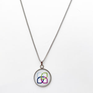 stainless steel sherwin williams women's club necklace white logo