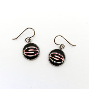custom stainless steel Sonoraville high school drop earrings with niobium ear wires