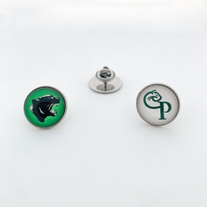 custom stainless steel Comstock high school lapel and lanyard pins