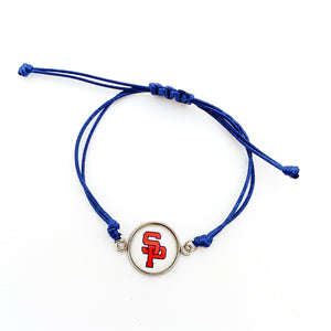 custom South Panola high school blue adjustable cord friendship bracelet