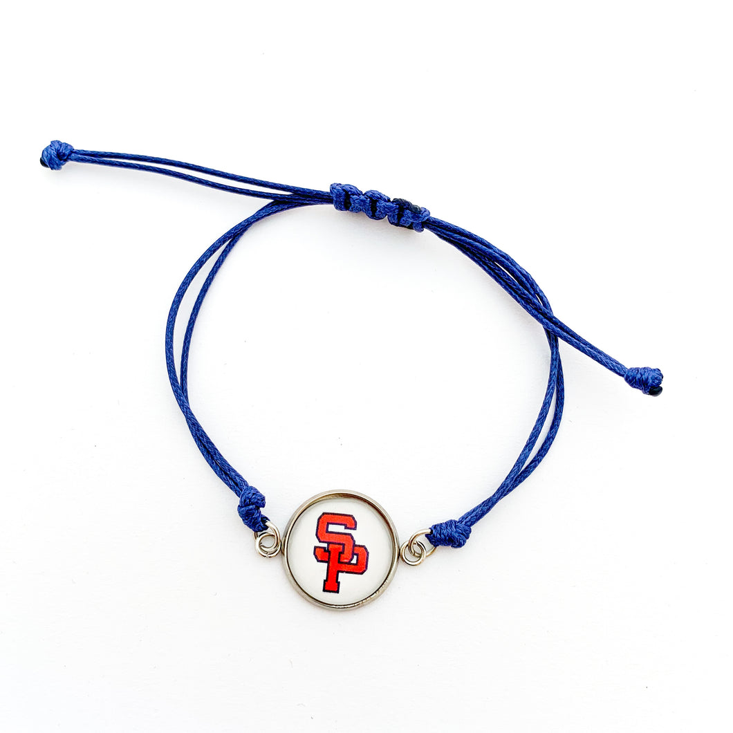 custom South Panola high school blue adjustable cord friendship bracelet