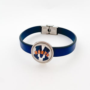 custom blue leather strap McKinney North high school bracelet