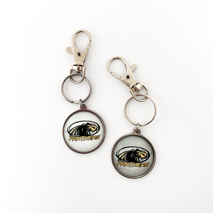 custom stainless steel Plano East Panthers keychains