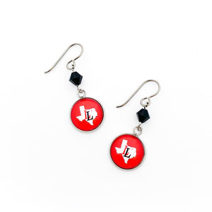 custom Lovejoy leopards earrings with black Swarovski crystal beads and niobium ear wires