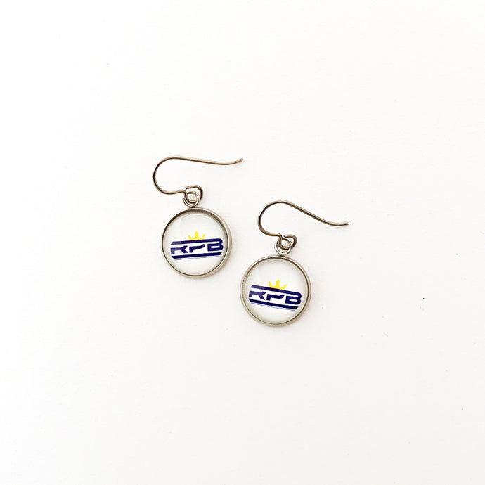 custom McKinney high school royal pride charm earrings with niobium ear wires