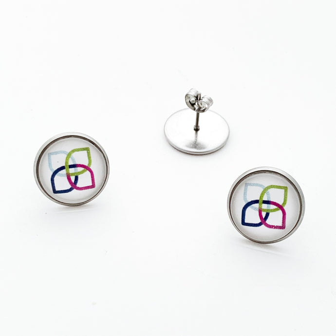 stainless steel Sherwin Williams Women's Club stud earrings