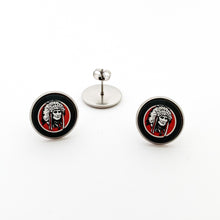 custom stainless steel johnston city warriors stud earrings