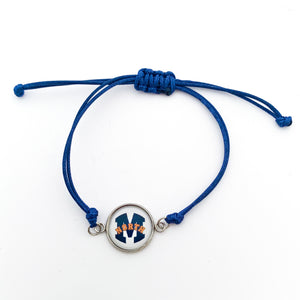 custom McKinney North High School adjustable cord bracelet in blue