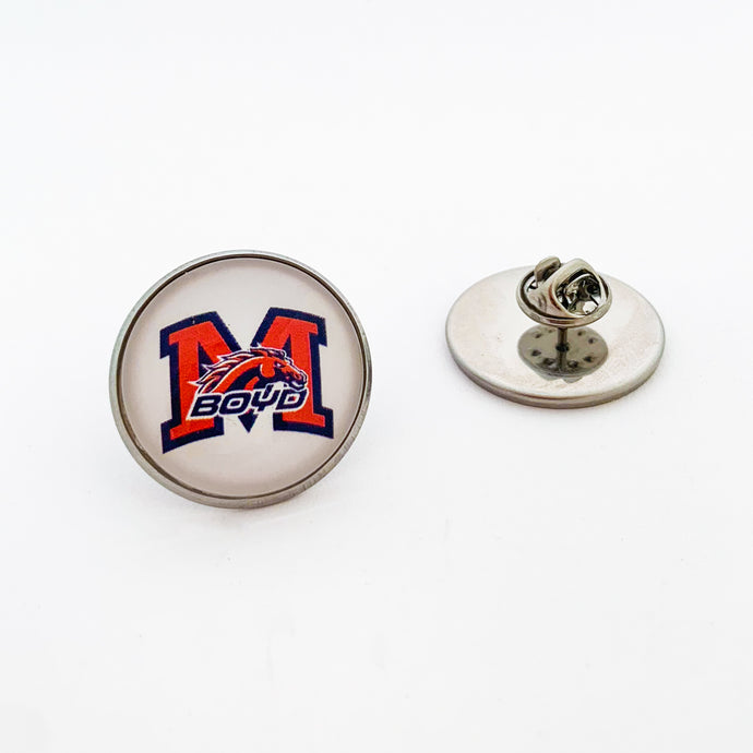 custom stainless steel McKinney Boyd High school brooch pin