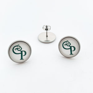 custom stainless steel Comstock high school stud earrings