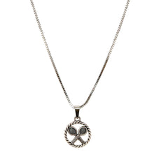 silver tennis necklace with stainless steel box chain