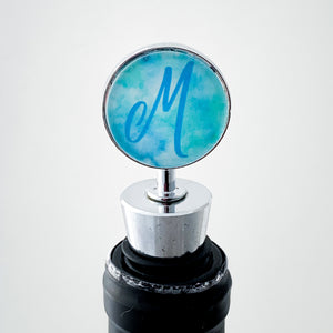 personalized wine stopper with the initial M
