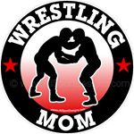 wrestling mom clip art graphic in black and red