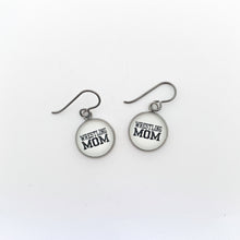 stainless steel wrestling mom drop earrings with niobium ear wires
